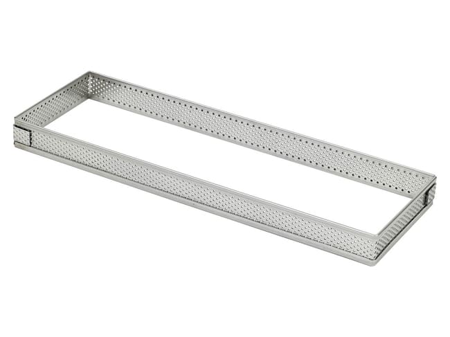 Rectangle à tarte perforé inox - ht 2 cm - 28 x 10 cm - Mallard Ferrière