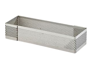 Rectangle à tarte perforé inox