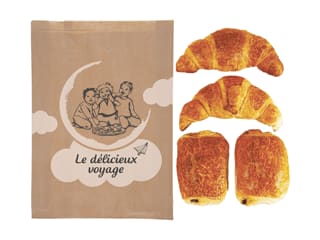 Sac à croissants (x 1000) - kraft brun - 6 croissants