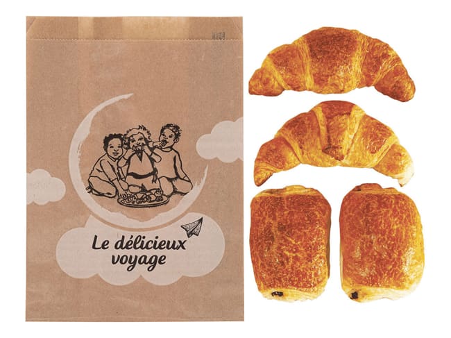 Sac à croissants (x 1000) - kraft brun - 2 croissants