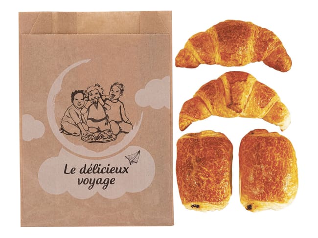 Sac à croissants (x 1000) - kraft brun - 1 croissant