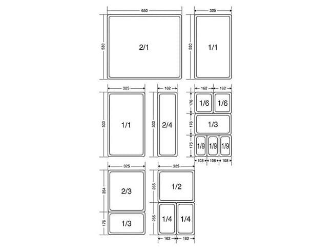 Boîte gastronorme Modulus souple - 17,3 x 16 cm - ht 3,5 cm - Matfer