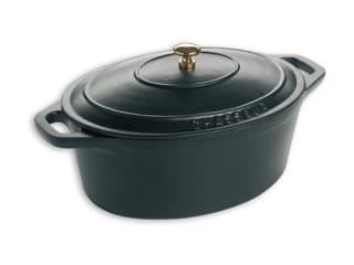 Cocotte ovale en fonte - noire - 31 x 26 cm - Le Chasseur