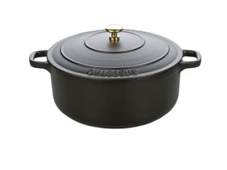 Cocotte ronde en fonte - noire - Ø 24 cm - Le Chasseur