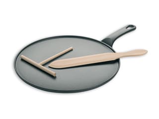 Crêpière en fonte noire - + spatule + rateau - Ø 30 cm - Le Chasseur