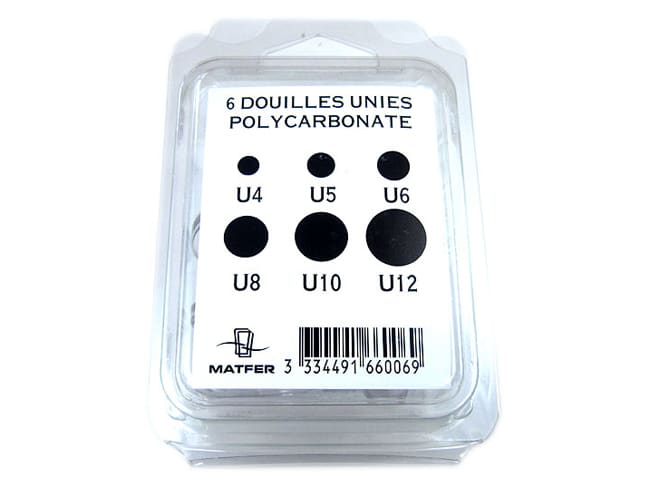 Douille pâtissière unie (x 6) - copolyester - Matfer