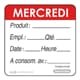 Etiquettes d'identification HACCP - Mercredi