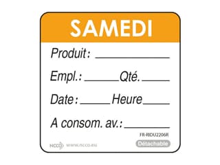 Etiquettes d'identification HACCP - Samedi