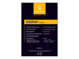 Papier de cuisson Exopap (x 500) - silicone 2 faces - 60 x 40 cm - Matfer