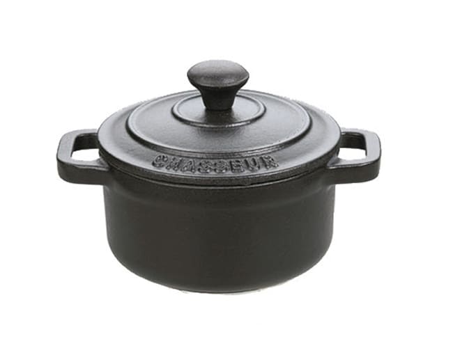 Mini-cocotte en fonte - noire - Ø 10 cm - Le Chasseur