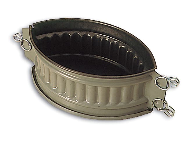 Moule à pâté en croûte - ovale à côtes - 21 cm - Matfer