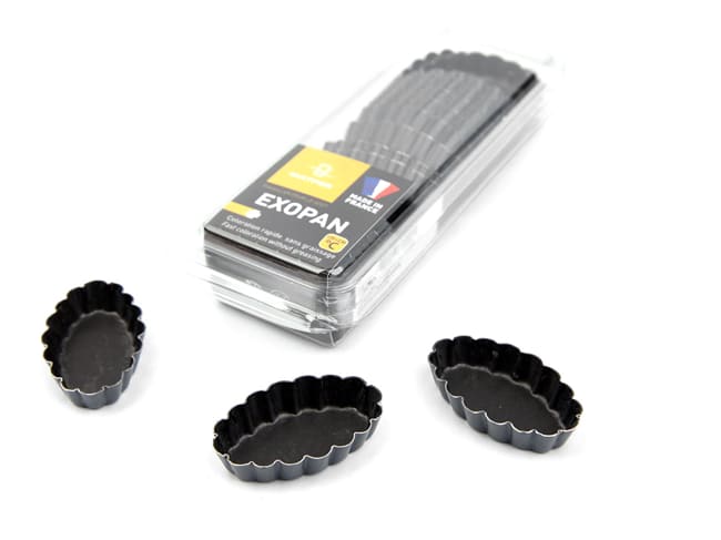 Petit four ovale cannelé (x 25) - Exopan® - long 4,5 cm - Matfer