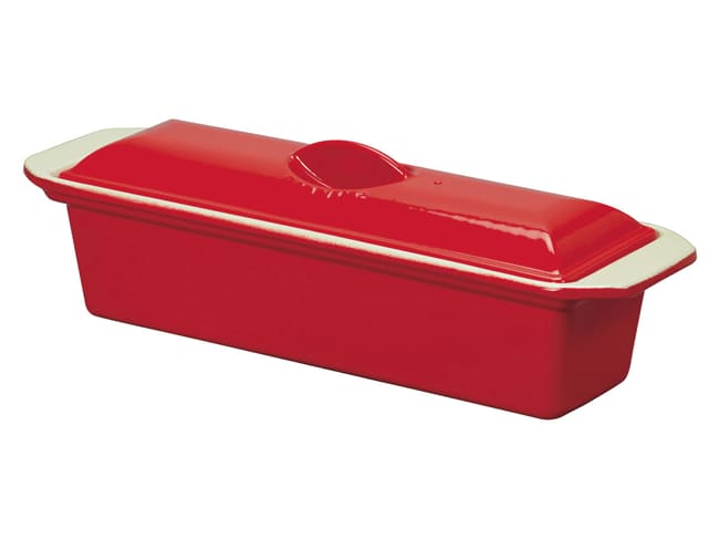 Terrine rectangulaire en fonte - rouge - 32 x 11 cm - Le Chasseur
