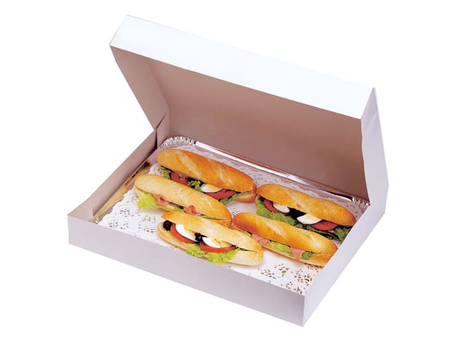 Boîte carton pour plateau traiteur - Hauteur 6 cm - 32 x 42 cm (x 5) - Nordia