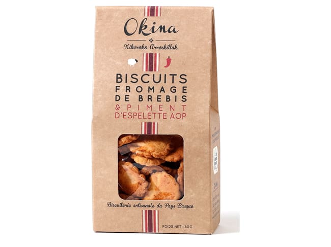 Biscuit au fromage de brebis - et piment Espelette - 80 g - Okina