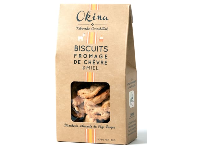 Biscuit au fromage de chèvre - et miel - 80 g - Okina