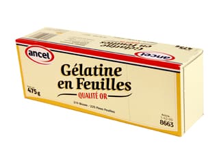 Feuilles de gélatine qualité or 210 bloom - origine porcine - 225 feuilles - Ancel