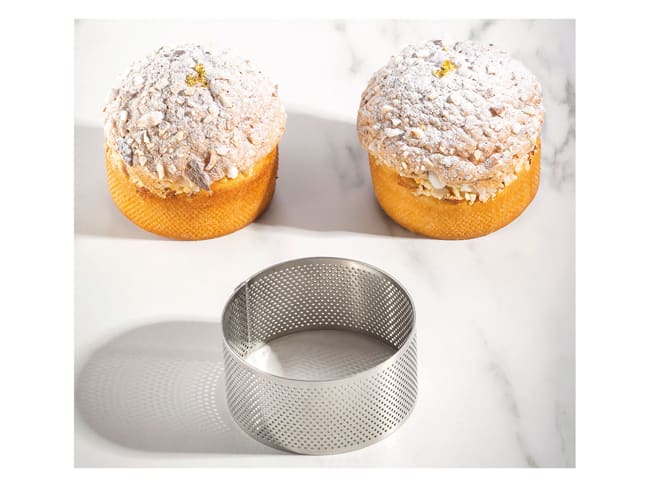 Cercle rond perforé - spécial viennoiserie - Ø 9 x ht 4.5 cm - Pavoni