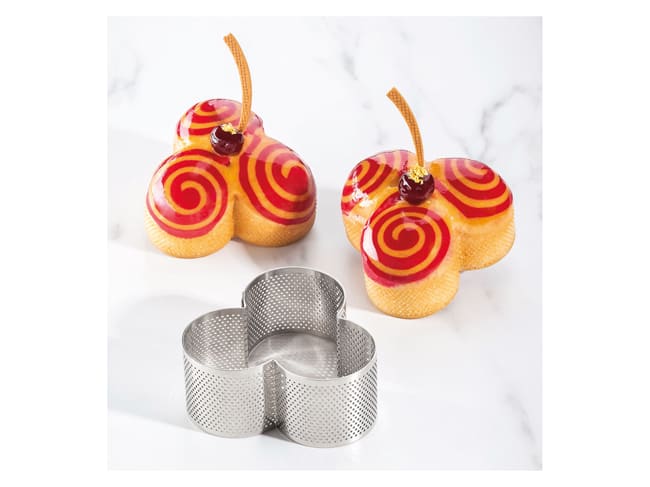 Cercle trèfle perforé - spécial viennoiserie - Ø 10.5 x ht 4.5 cm - Pavoni