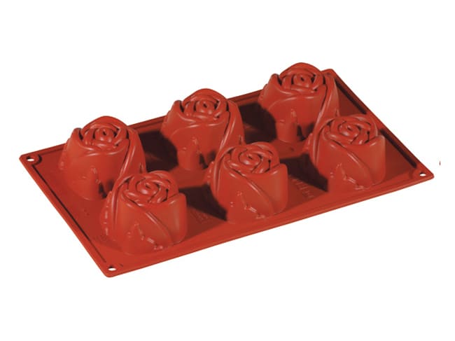 Moule silicone - 6 roses Ø 7,5 cm - 30 x 17 cm - Pavoni