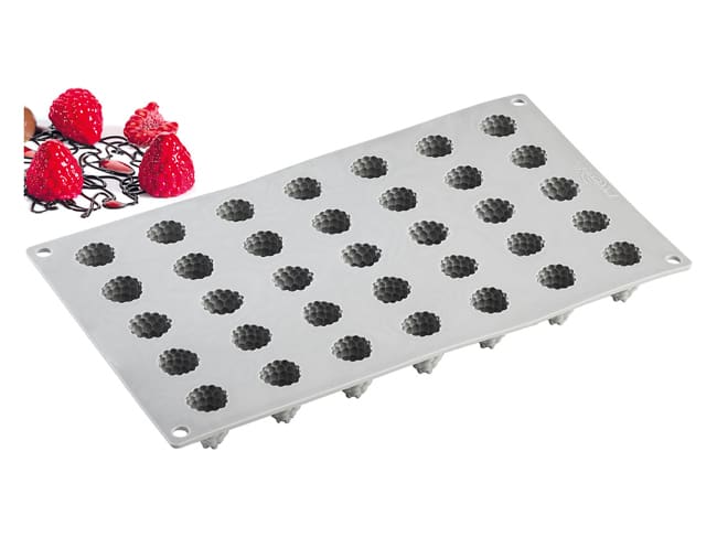 Moule silicone - Framboises Ø 2,4 cm - 30 x 17,5 cm - Pavoni