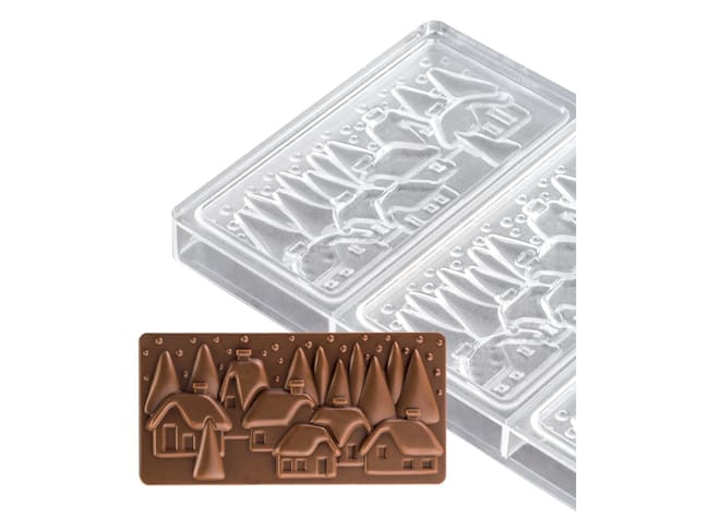 Moule chocolat - Christmas Village - 3 tablettes - Pavoni