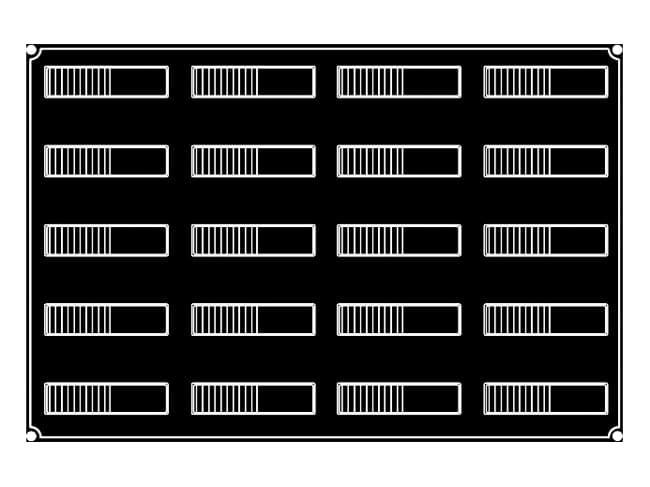 Moule silicone Pavoflex - 20 bandes ondulées - 60 x 40 cm - Pavoni
