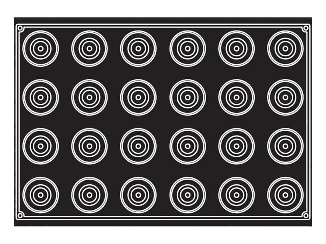 Moule silicone Pavoflex - 24 moules anneaux - 60 x 40 cm - Pavoni