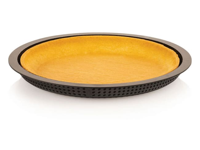 Cercle à tarte perforé bombé - matériau composite - Ø 18 x ht 2 cm - Silikomart