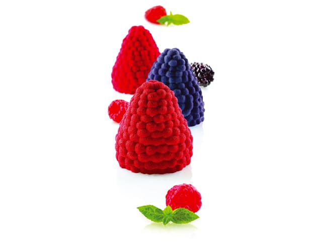 Moule silicone 3D - 5 framboises - 40 x 10 cm - Silikomart