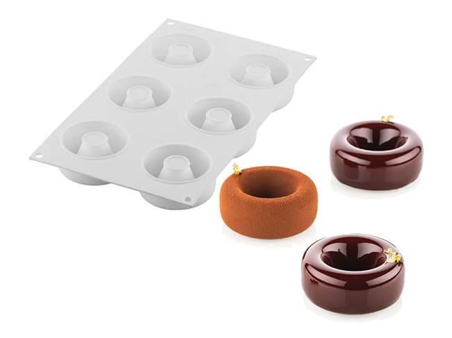 Moule silicone - 6 savarins Oblio - Ø 7,5 cm - Silikomart