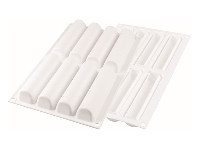 Moule silicone - 8 cylindres - 30 x 17,5 cm - Silikomart