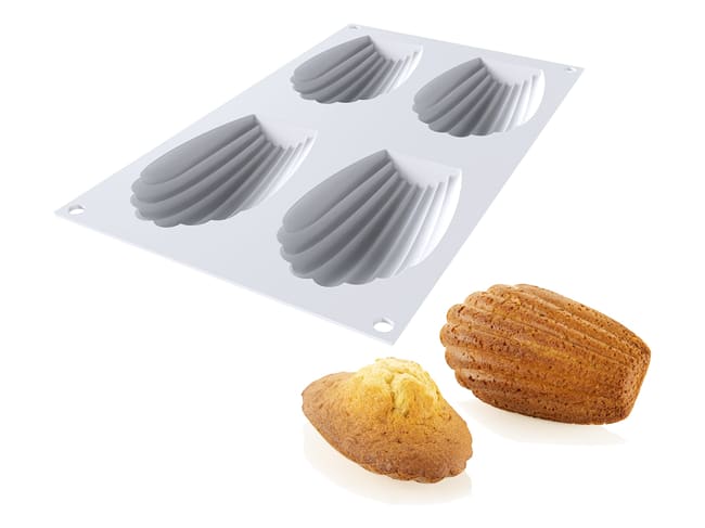 Moule grande madeleine - 4 empreintes - 30 x 17,5 cm - Silikomart