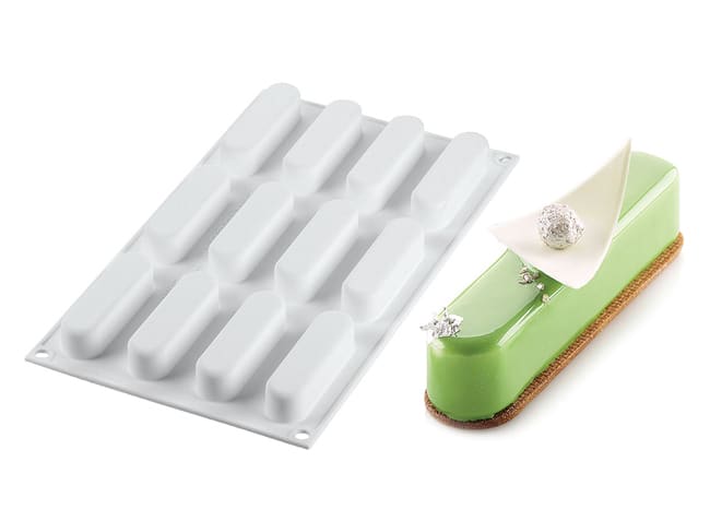 Moule silicone - 12 mini éclairs - 30 x 17,5 cm - Silikomart