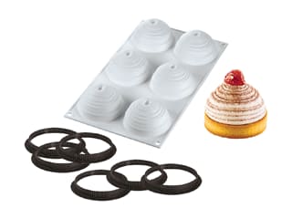 Moule silicone - 6 tartelettes (kit) Mont Blanc - 30 x 17,5 cm - Silikomart