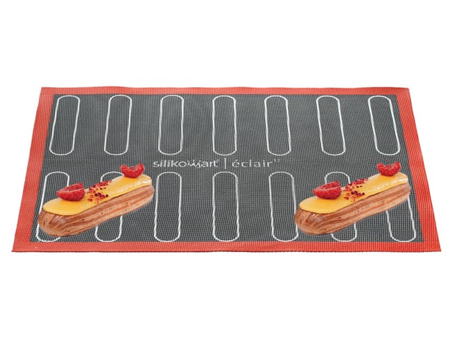 Tapis de cuisson - spécial choux, éclairs et pains - 40 x 30 cm - Silikomart