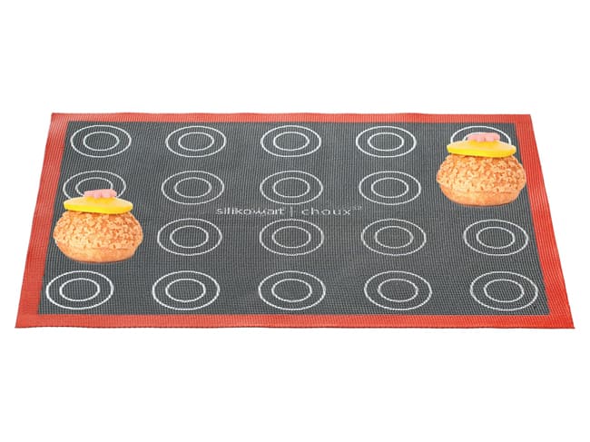 Tapis de cuisson - spécial choux, éclairs et pains - 40 x 30 cm - Silikomart