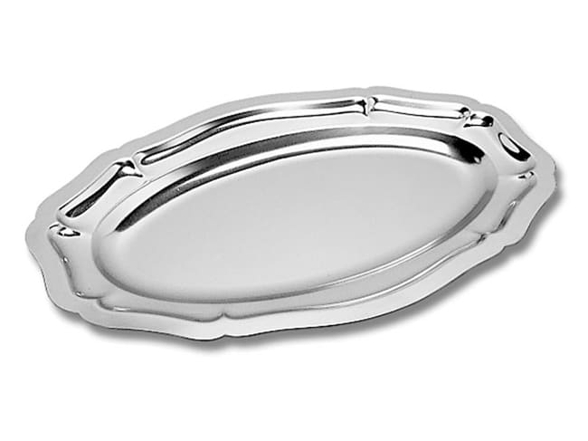 Plat Pompadour inox - 40 x 26 cm