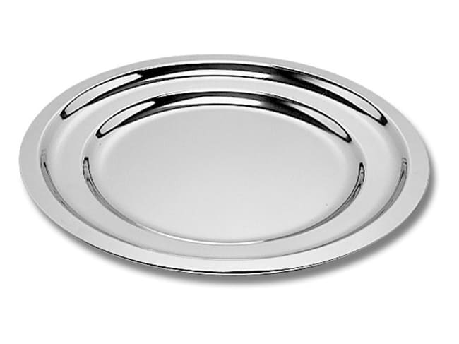 Plat rond en inox - Ø 33 cm