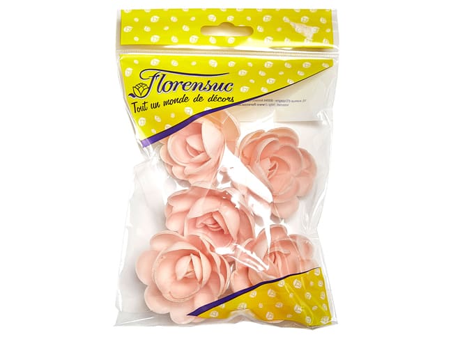 Grandes roses roses Bio (x 5) - azyme - Ø 5 cm - Florensuc