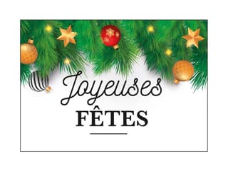 Rectangle joyeuses fêtes en azyme (x 24)