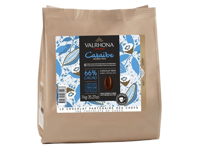 Chocolat noir Caraïbe 66% - 1 kg - Valrhona