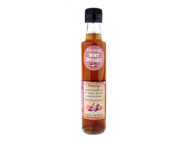 Vinaigre artisanal boutons de roses - vieilli en fût de chêne - Vinaigrerie St Jacques