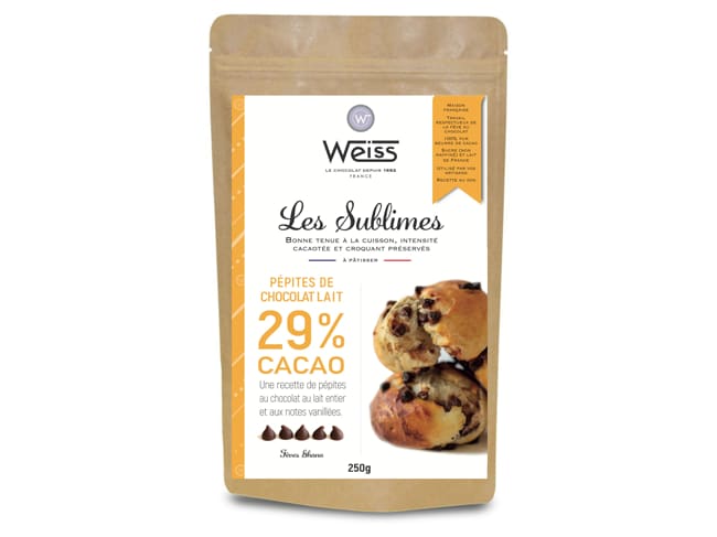 Pépites de chocolat au lait - Sublimes 29% - 250 g - Weiss