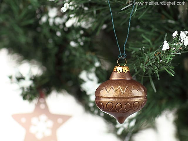 Boules de Noël en chocolat