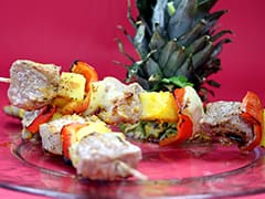 Brochettes de porc à l'ananas