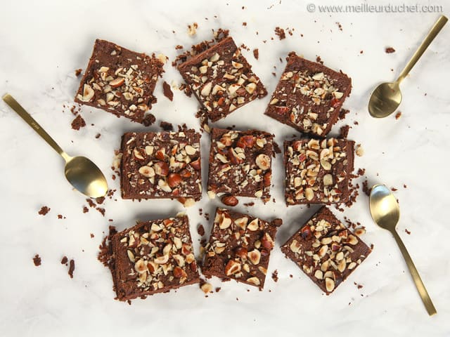 Brownie chocolat noisette