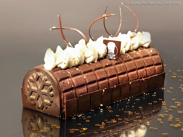 Bûche de Noël carrés de chocolat