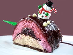 Bûche de Noël cassis/chocolat