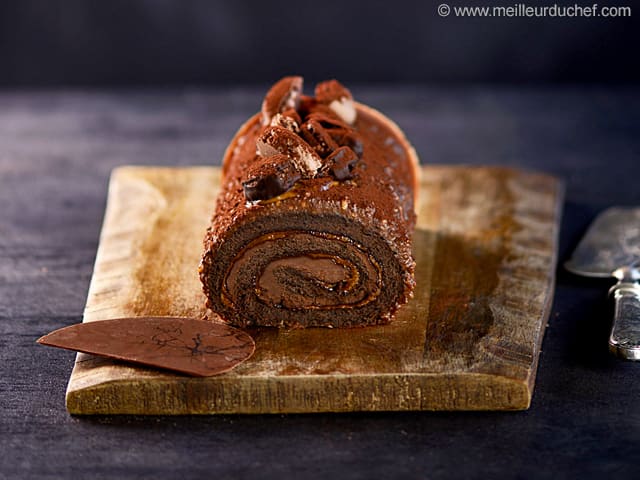 Bûche de Noël chocolat/praliné